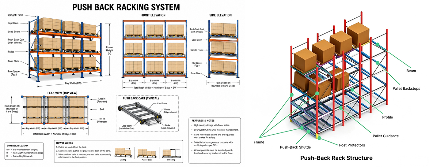 Push Back Racking System